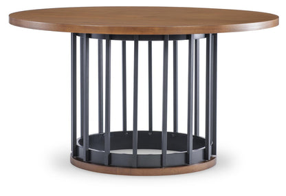 Midland - Round Dining Table Base - Warm Amber