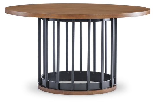 Midland - Round Dining Table Base - Warm Amber