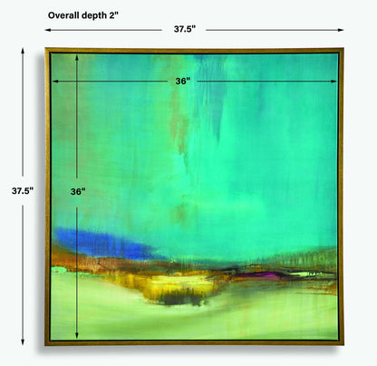 Bowery Framed Canvas Art - Light Blue