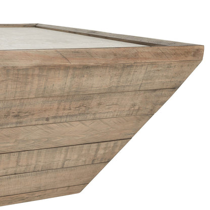Dalton - Square Wood Coffee Table - Natural / Antique White