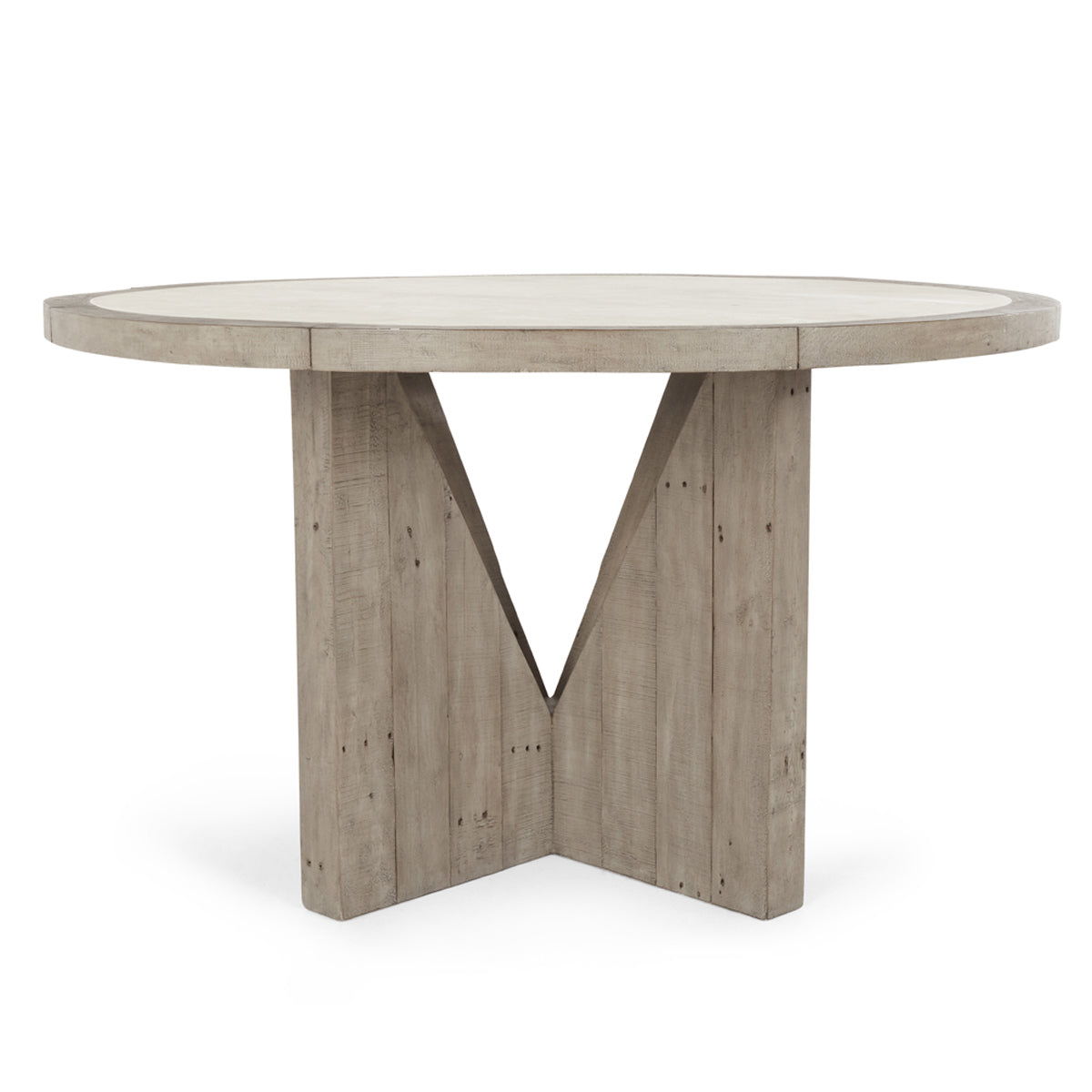 Vincent - Round Dining Table - Distressed Gray
