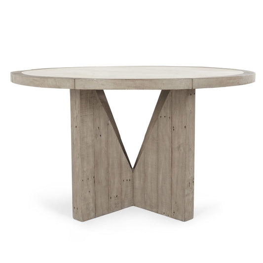 Vincent - Round Dining Table - Distressed Gray