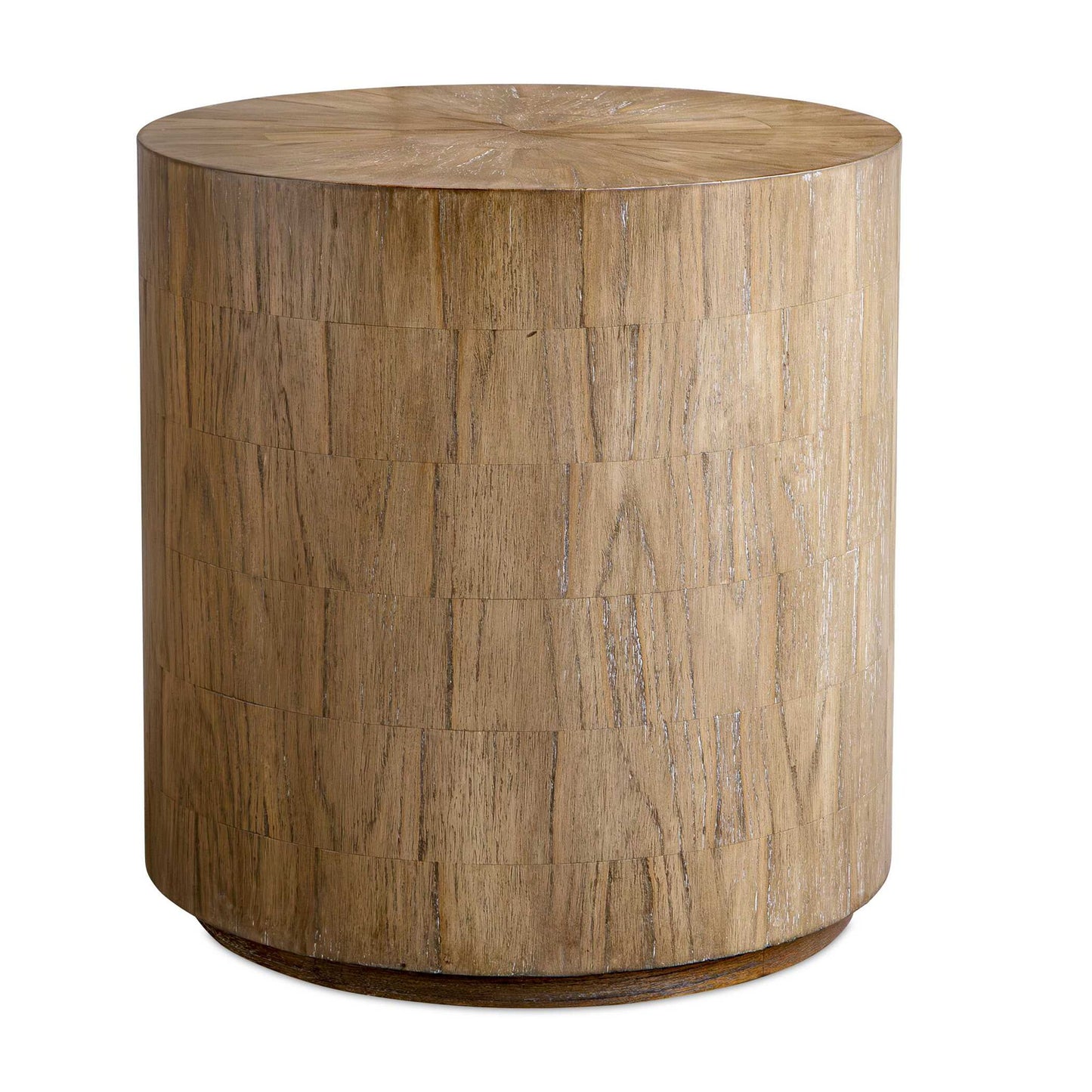 Nevis - Wood Cylinder Side Table - Woodtone