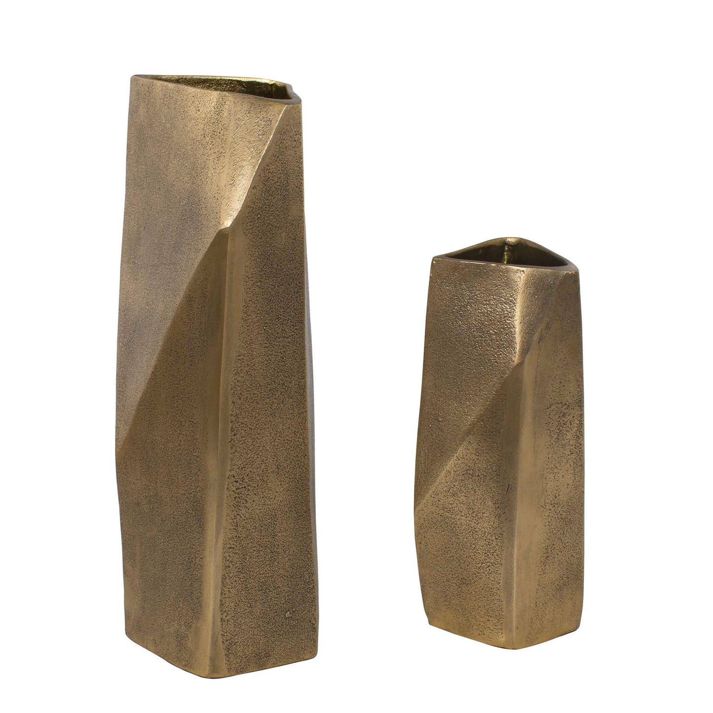 Geoform - Indoor-Outdoor Vases (Set of 2) - Brass