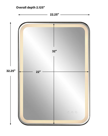 Crofton - Vanity Mirror - Black & Pearl Silver