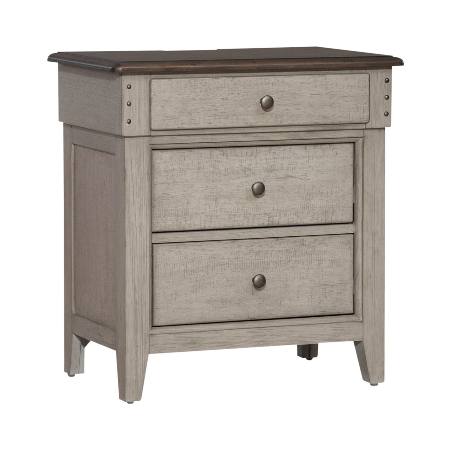 Ivy Hollow - 3 Drawer Nightstand With Charging Station - White