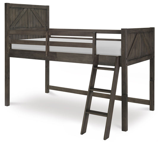 Bunkhouse - Twin Mid Loft Headboard Footboard - Dark Brown