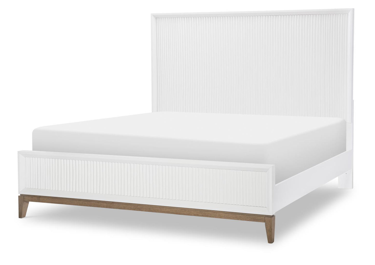Melrose - King Sculpted Panel Headboard - Cloud White And Desert Oak