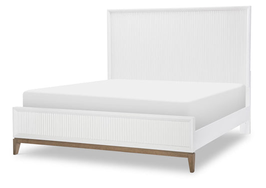 Melrose - Queen Sculpted Panel Footboard - Cloud White And Desert Oak