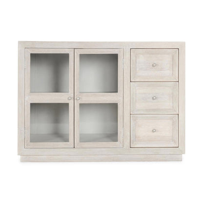 Isha - 3 Drawers 2 Door Cabinet - White Washed