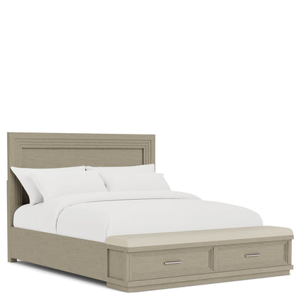 Cascade - Queen Upholstered Storage Footboard - Dovetail