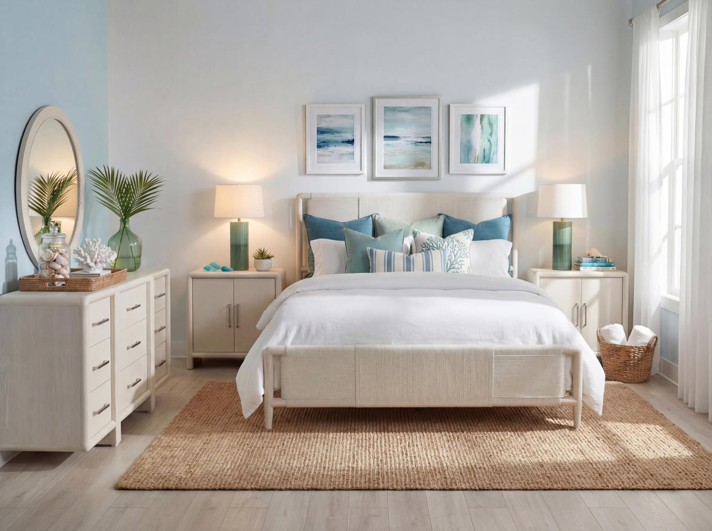 Maren - King Upholstered Headboard - Fresh Canvas