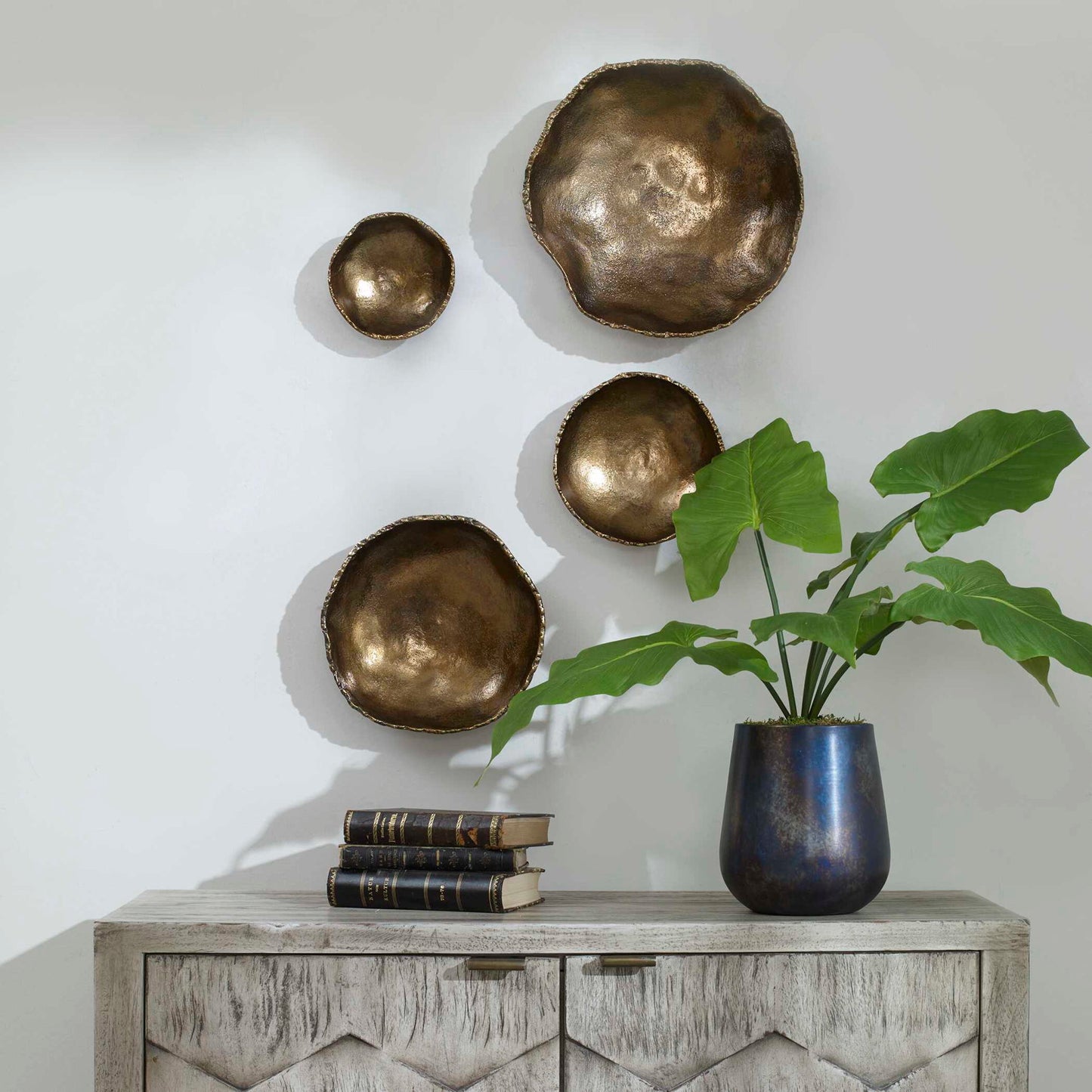 Lucky Coins - Wall Bowls (Set of 4) - Brass