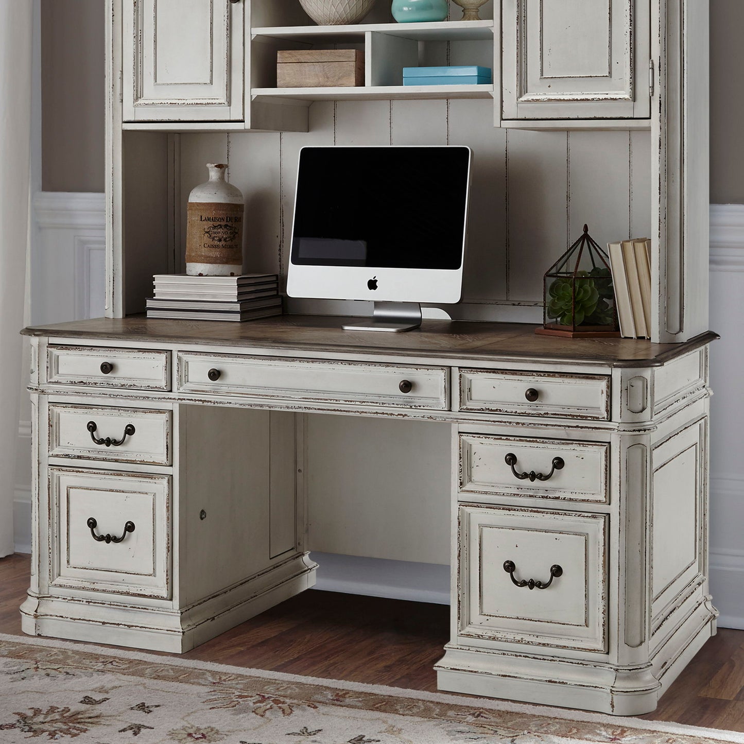 Magnolia Manor - Jr Executive Credenza Base - White