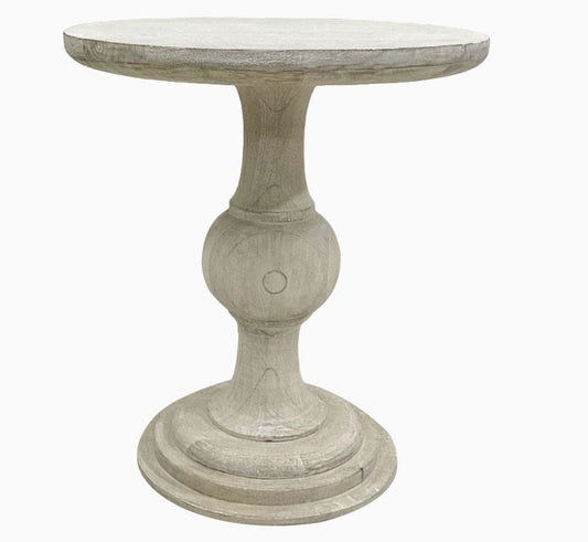 Hera - Round End Table - Creamwood