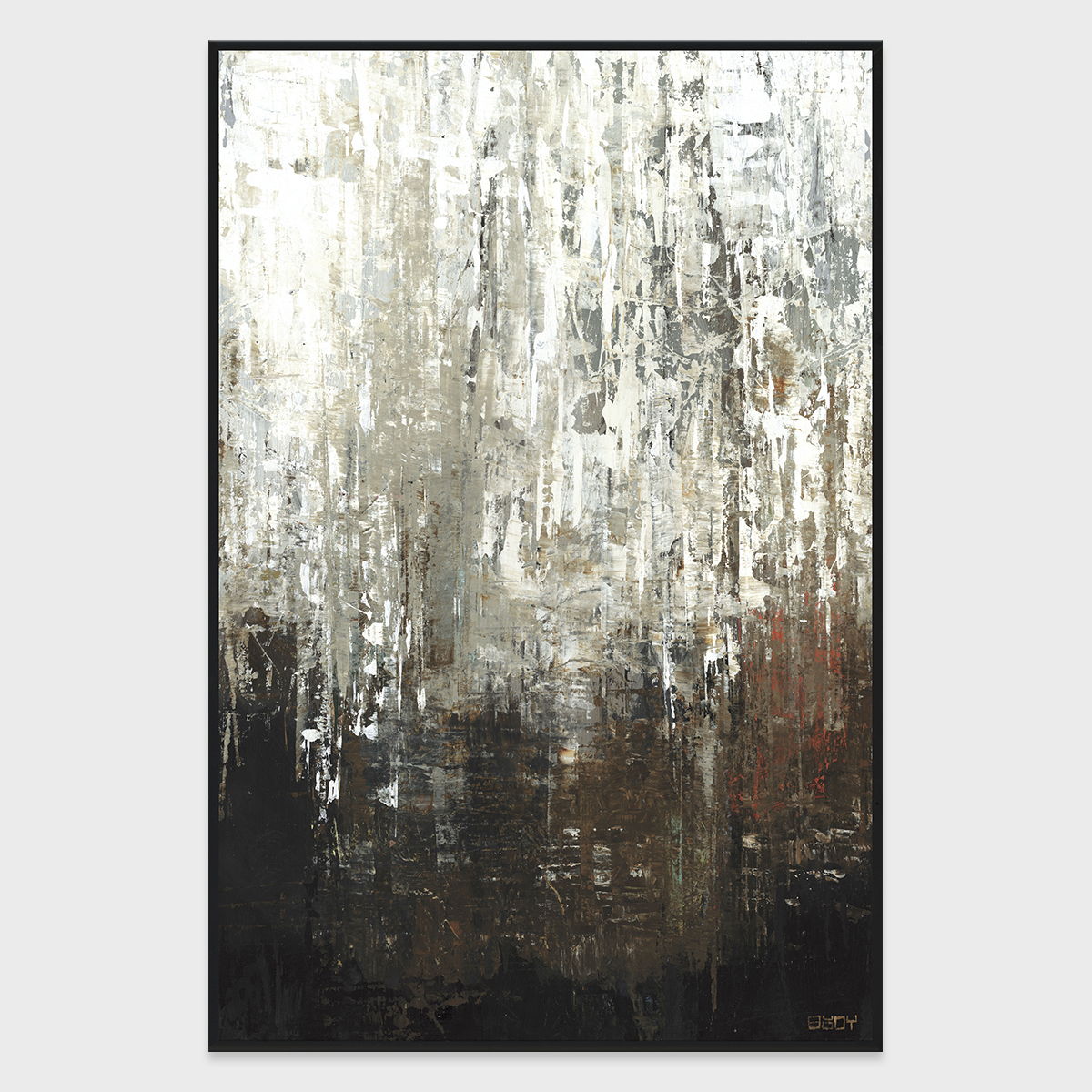 Tibien - 48" x 72" Painting Art by Buddy Whitlock - Black / Gray