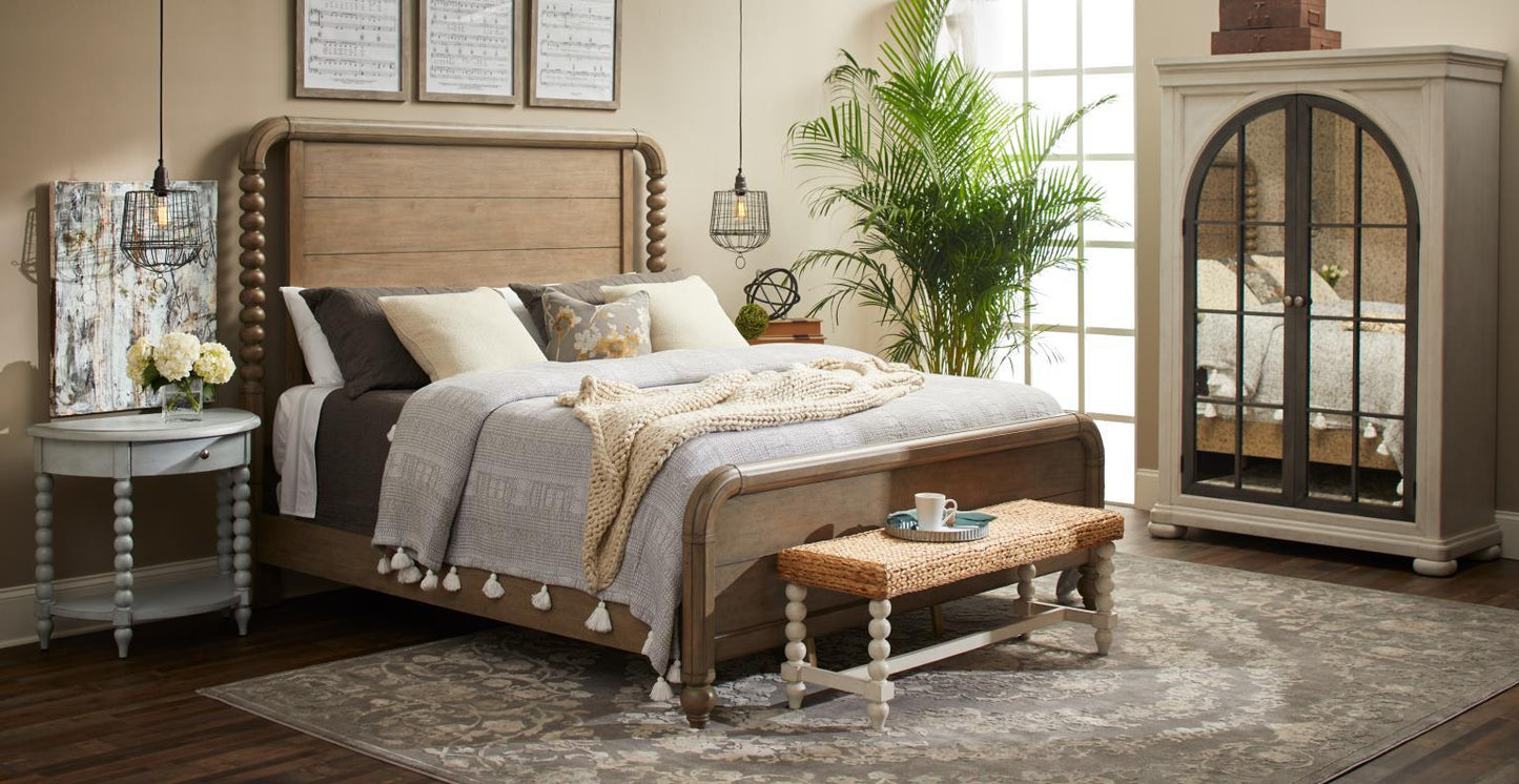 Nashville - Gb Panel Post Headboard Queen - Gray Taupe