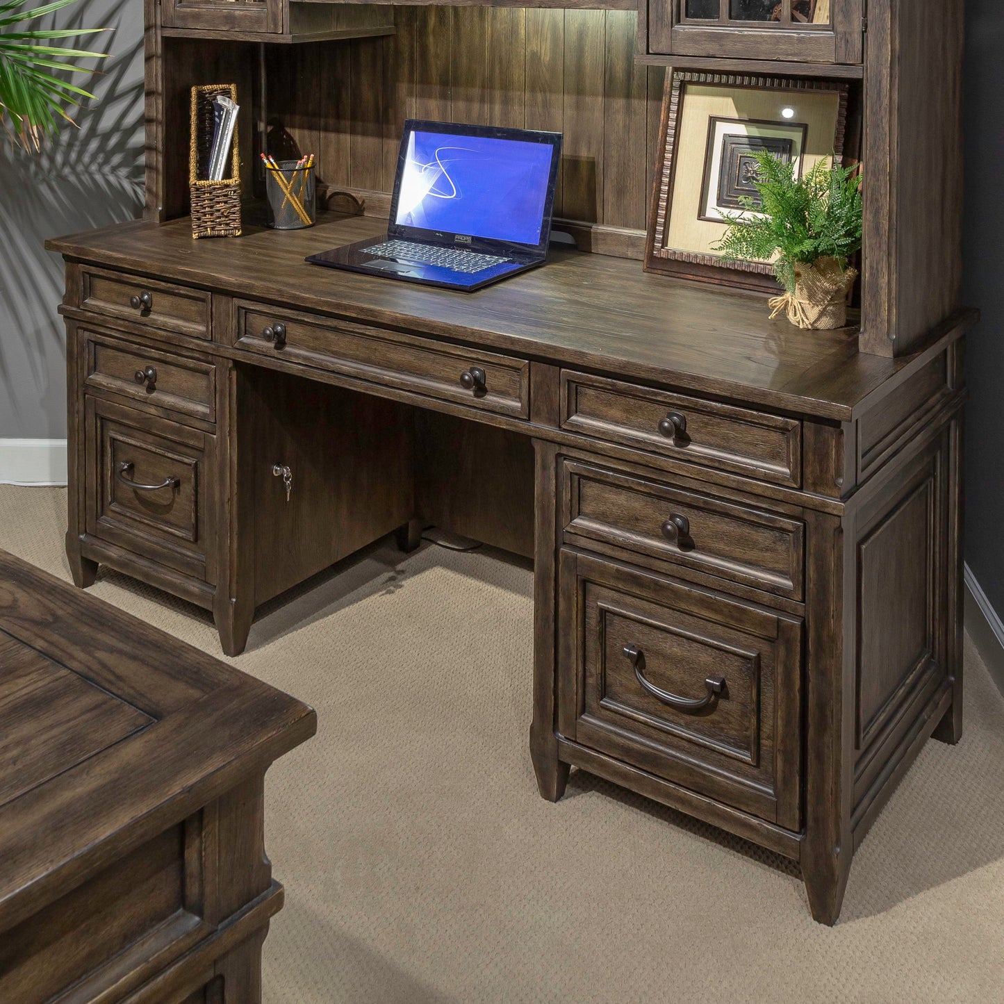 Paradise Valley - Executive Credenza Base - Dark Brown