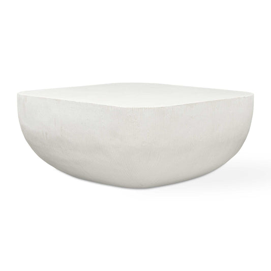 Alma - Concrete Outdoor Coffee Table - White
