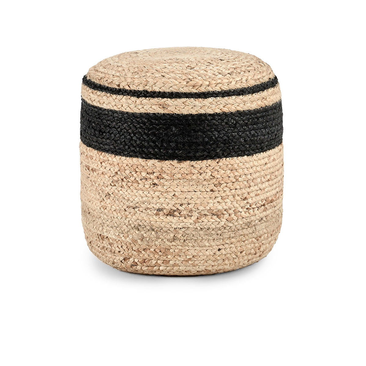 Poufs - Faro Jute Pouf - Natural / Black