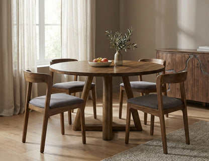 Silver - Round Table Top - Brown
