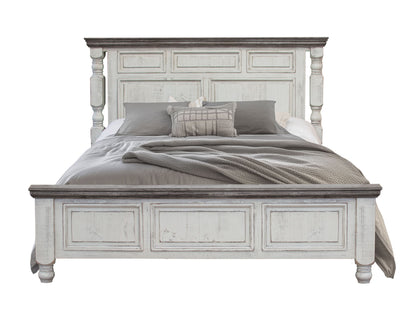 Stone - King Headboard - Antiqued Ivory / Weathered Gray