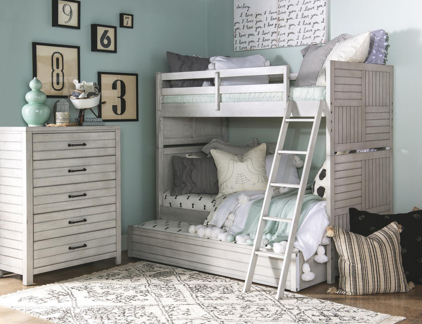 Summer Camp - Bunk Headboard And Footboard - Stone Gray