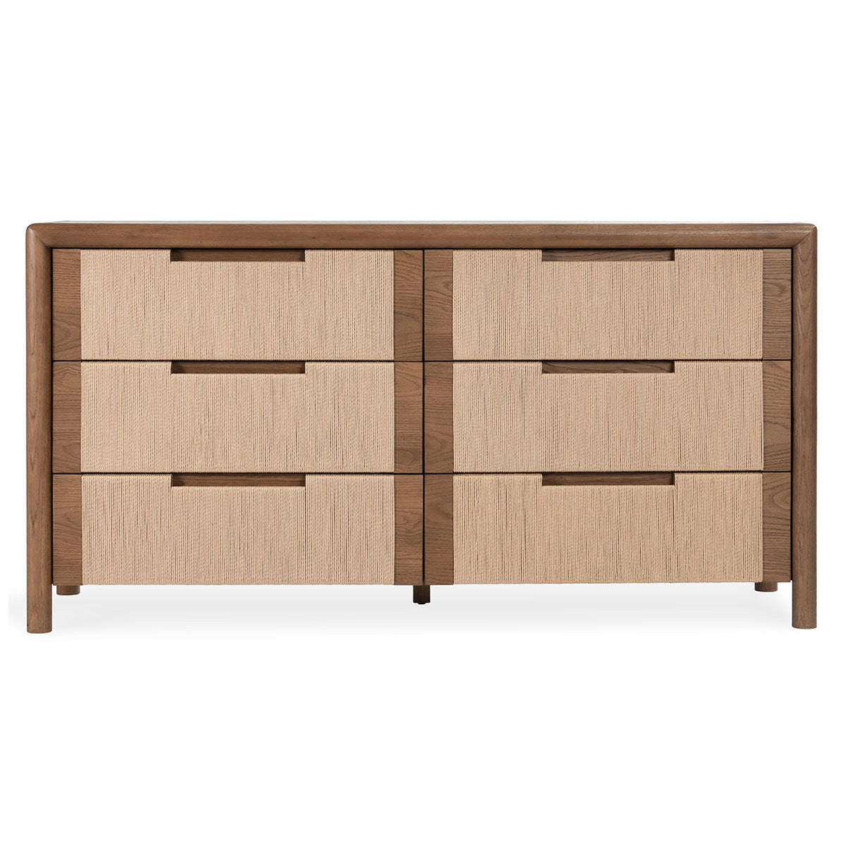 Corda - Solid Wood 6 Drawer Dresser - Brown/Natural