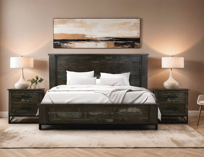 Teak - King Headboard - Oil Black