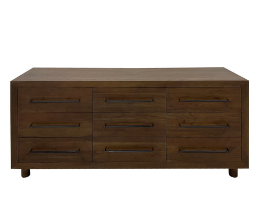 Jaxon - Wood 9 Drawer Dresser - Cocoa Brown