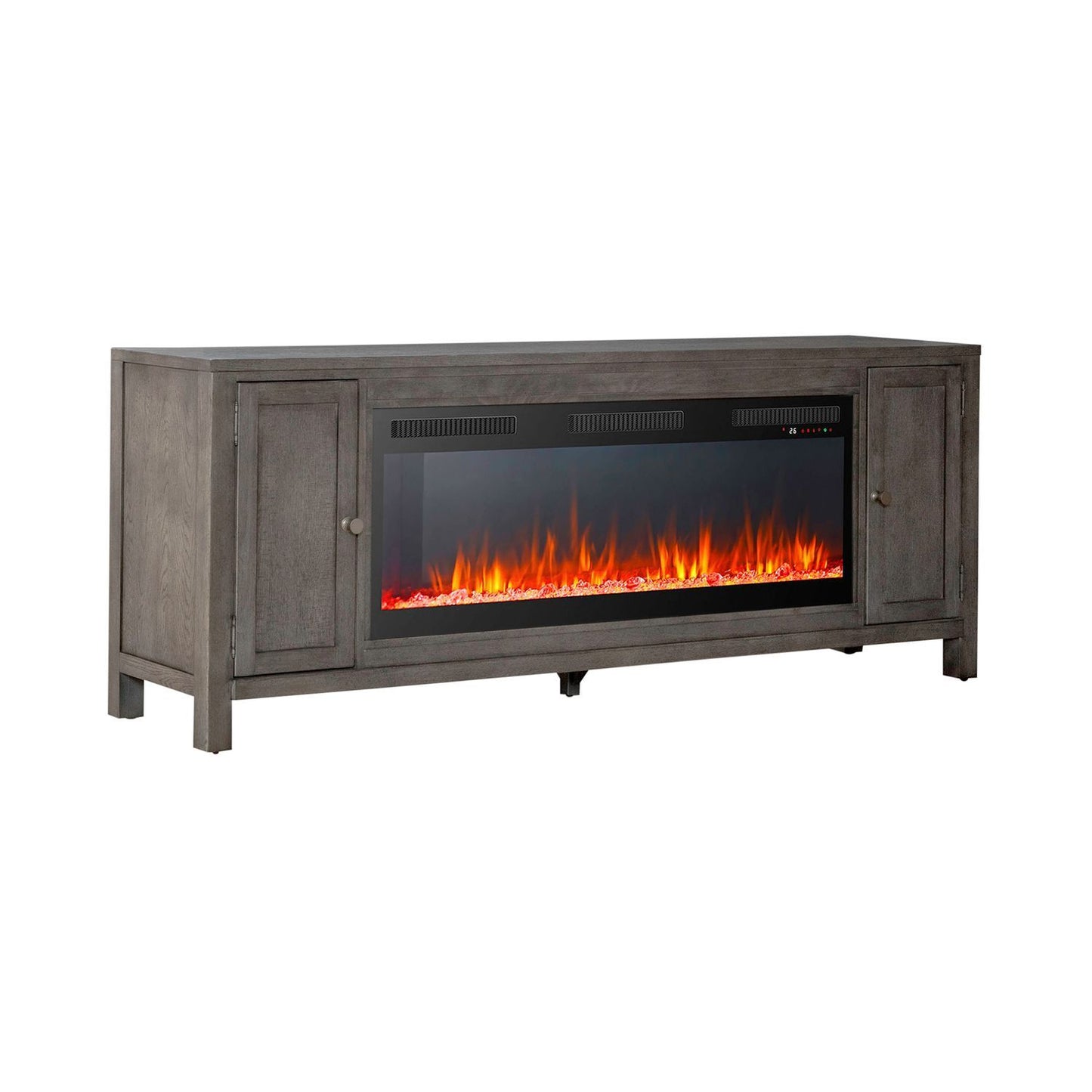 Fireplace TV Consoles - 406 78" Console With Fire FTS - Brown
