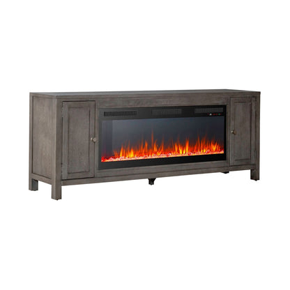 Fireplace TV Consoles - 406 78" Console With Fire FTS - Brown