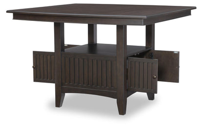 Caldwell - Complete Counter Height Dining Table With Storage Base - Espresso