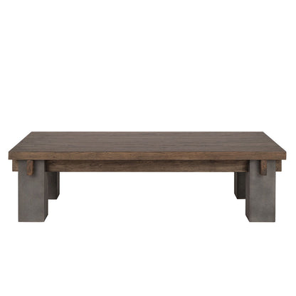Dallas - Solid Wood Rectangle Coffee Table - Brown