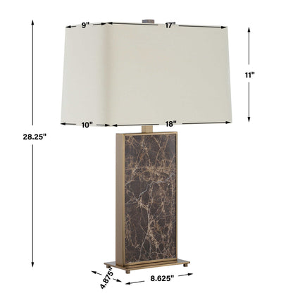 Lafferty - Marble Table Lamp - Dark Brown