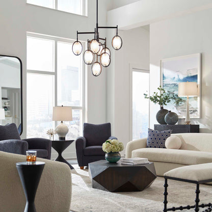 Maxin - 9 Light Chandelier - Dark Bronze