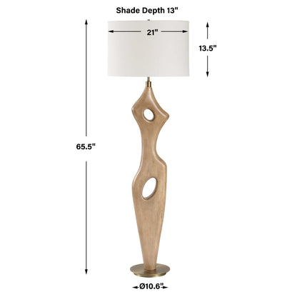 Almyra - Solid Wood Floor Lamp - Light Brown