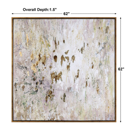 Golden Raindrops - Modern Abstract Art - Beige