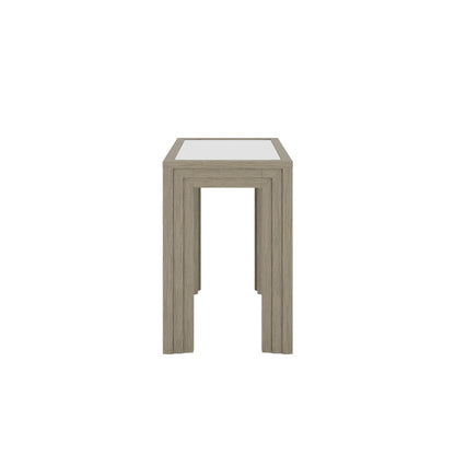 Wilde - Glass Top Chairside Table - Light Brown