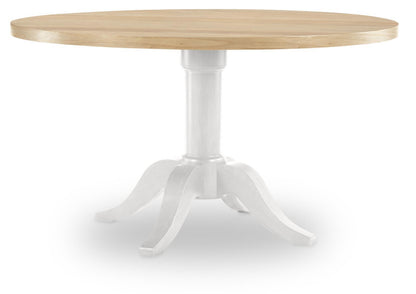 XXX's And OOO's - Complete Round Dining Table - Two Tone