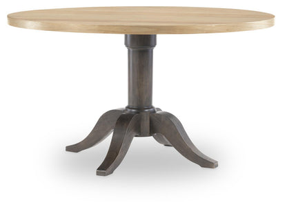XXX's And OOO's - Complete Round Dining Table - Two Tone