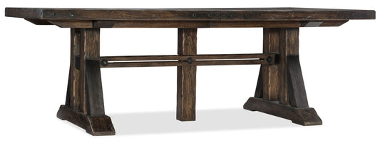 American Life - Roslyn County Trestle Dining Table With Leaves - Dark Brown