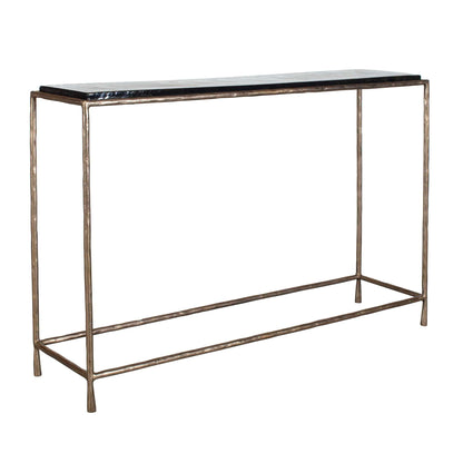 Ovard - Minimalist Metal Console Table - Brass