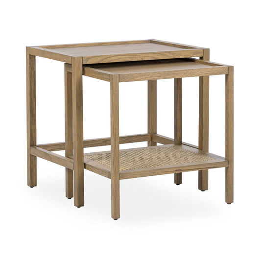 Devin - Solid Wood Nesting Accent Tables - Khaki Mist