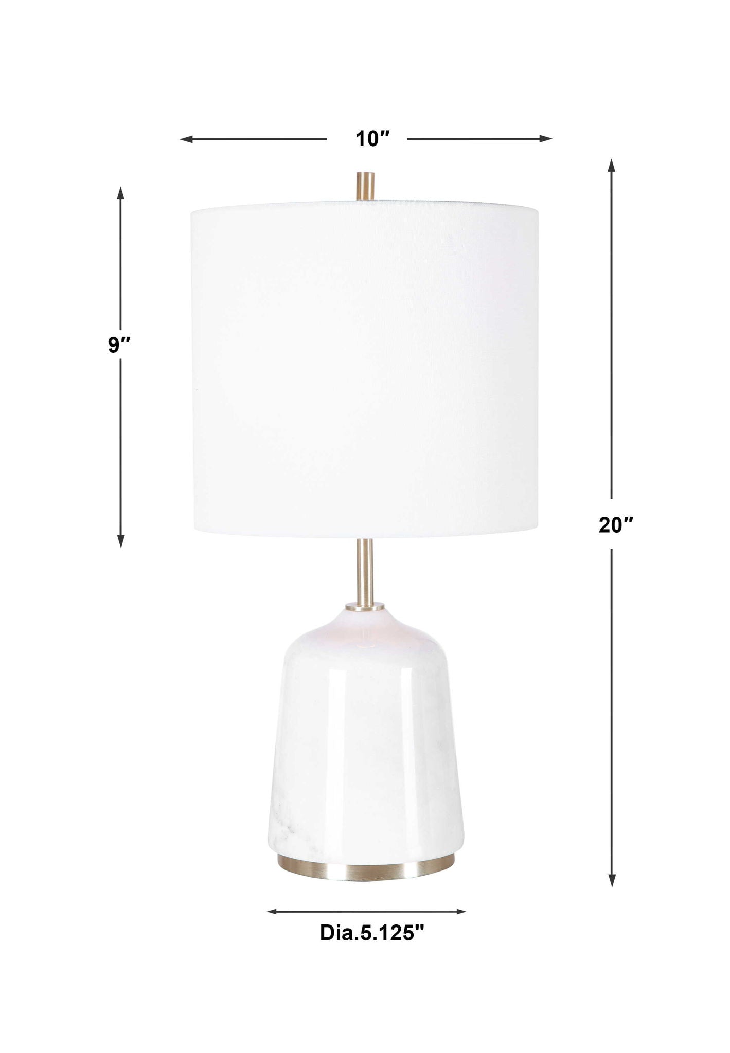 Eloise - Marble Table Lamp - White