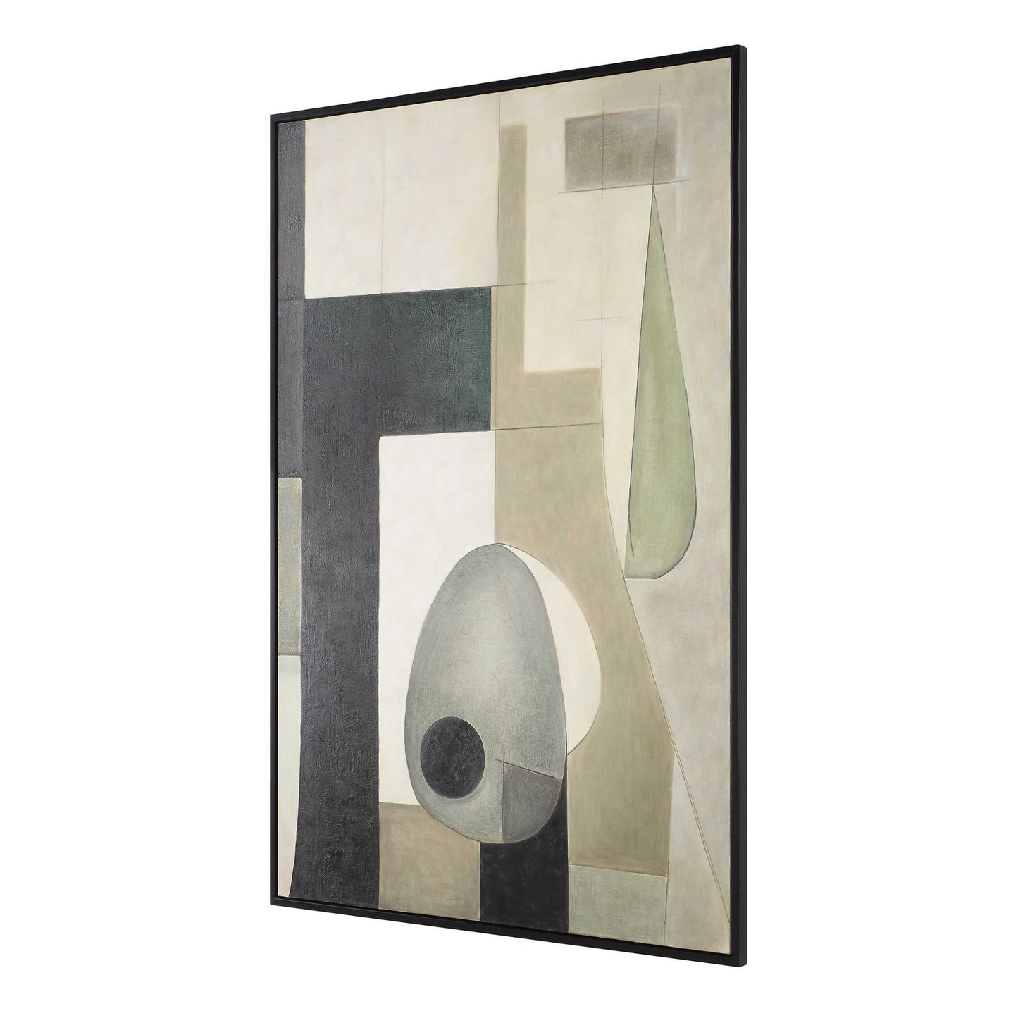 Fair Trade - Geometric Abstract Art - Black / Brown / Gray / Green