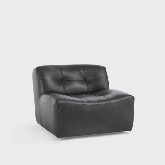 Gabriel - Swivel Accent Chair - Black Leather Mix