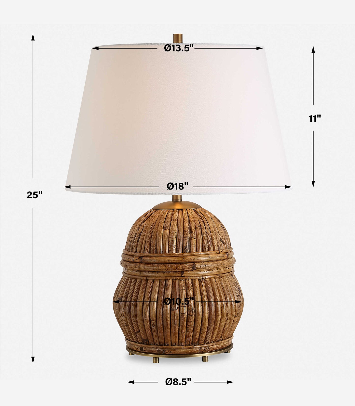 Reed - Honey Rattan Table Lamp - Light Brown
