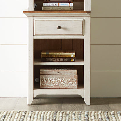 Farmhouse Reimagined - Left Pier Base - Antique White / Chestnut Tops