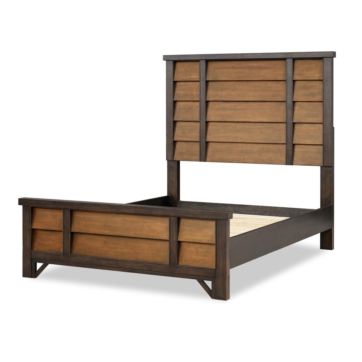 Lake House - Two Tone Panel Headboard Queen - Pinecone And Dried Tobacco
